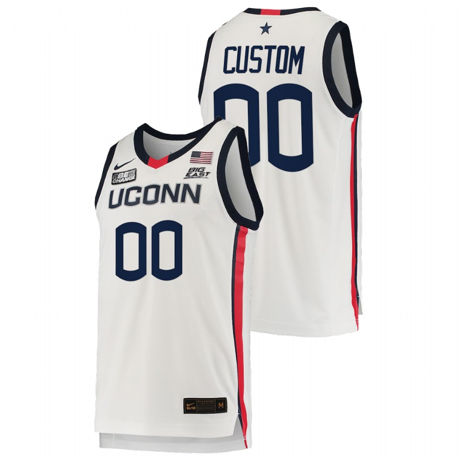 men uconn huskies custom 2021 22 replica college basketball white jersey