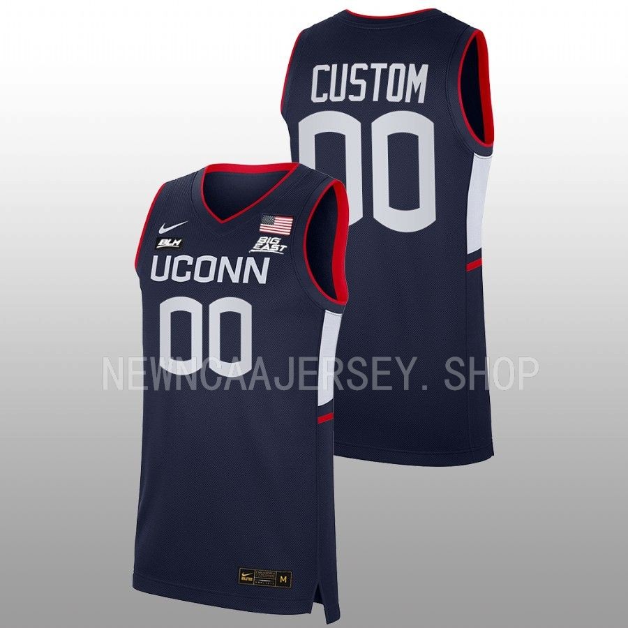 men uconn huskies custom 2022 23 replica away basketball navy jersey