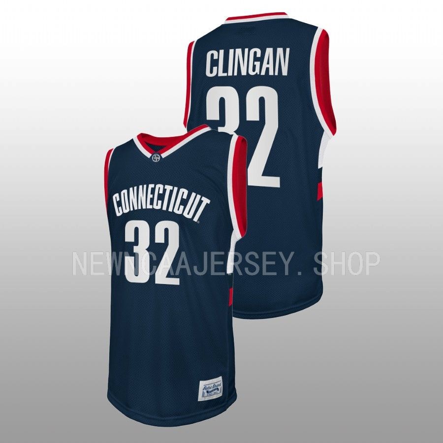 men uconn huskies donovan clingan navy retro basketball jersey