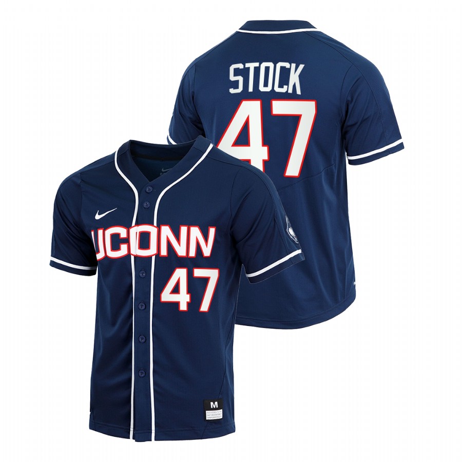 men uconn huskies erik stock navy college baseball replica jersey