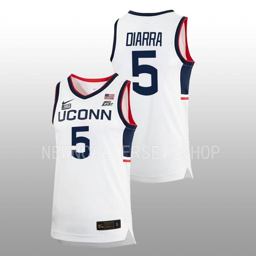 men uconn huskies hassan diarra 2022 23 replica home basketball white jersey