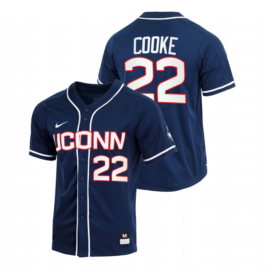 men uconn huskies ian cooke navy college baseball replica jersey