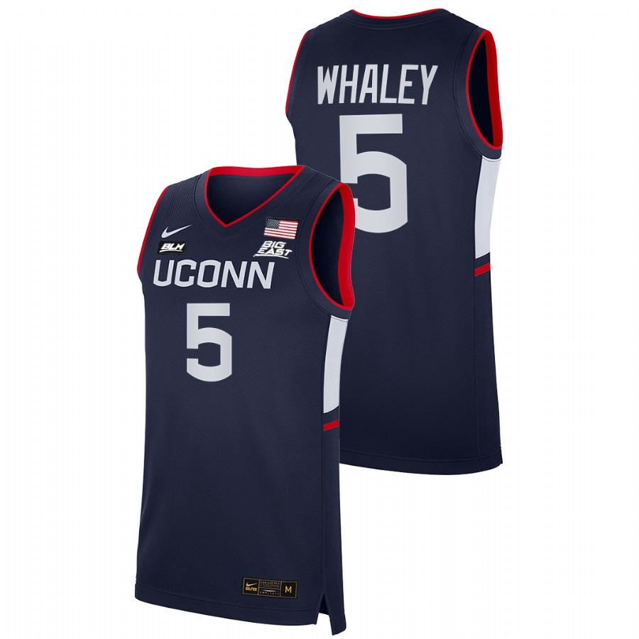 men uconn huskies isaiah whaley 2021 22 blm college basketball navy jersey