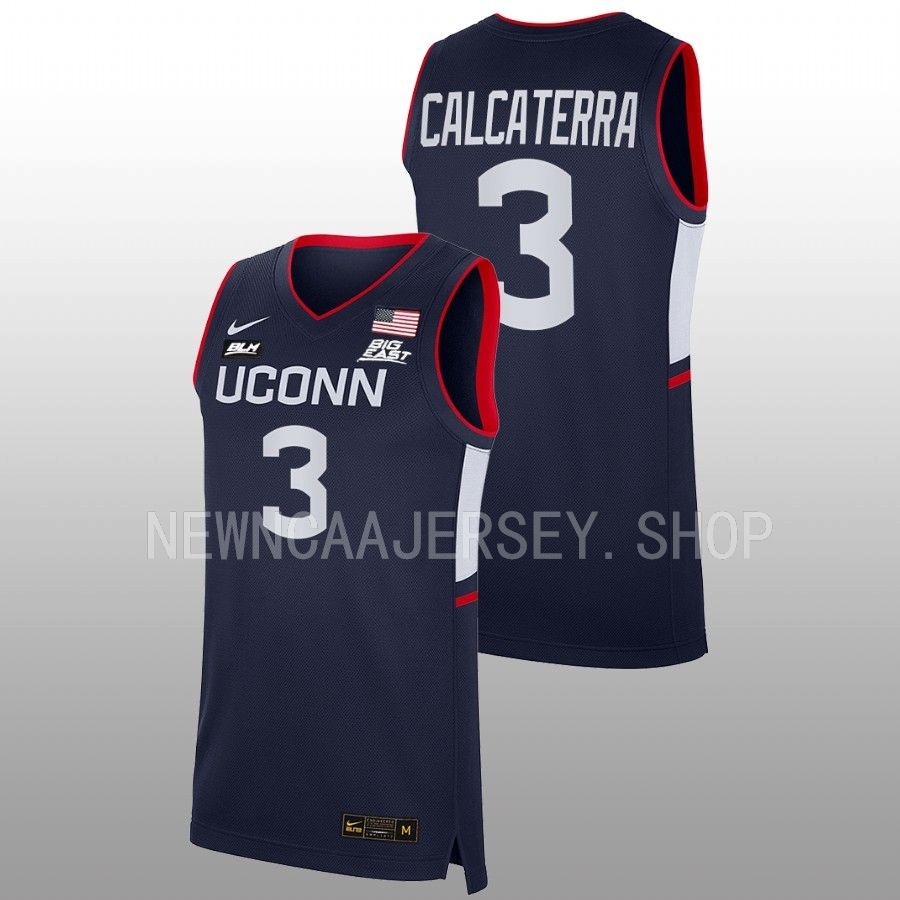 men uconn huskies joey calcaterra 2022 23 replica away basketball navy jersey