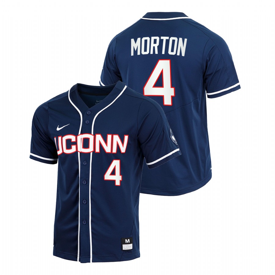 men uconn huskies korey morton navy college baseball replica jersey