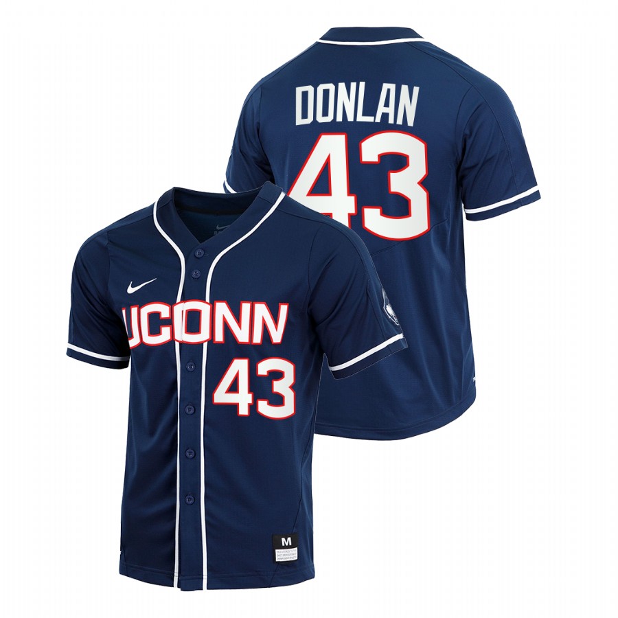 men uconn huskies matt donlan navy college baseball replica jersey