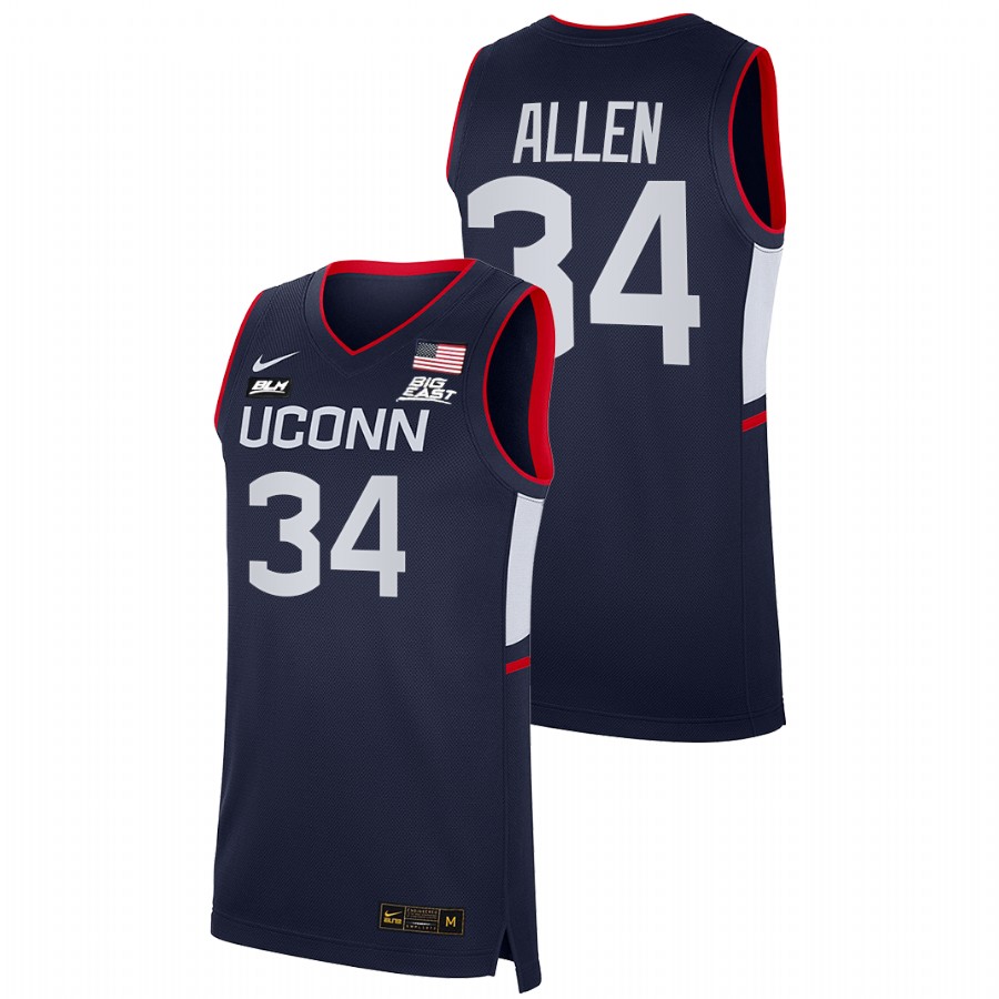 men uconn huskies ray allen 2021 22 alumni college basketball navy jersey