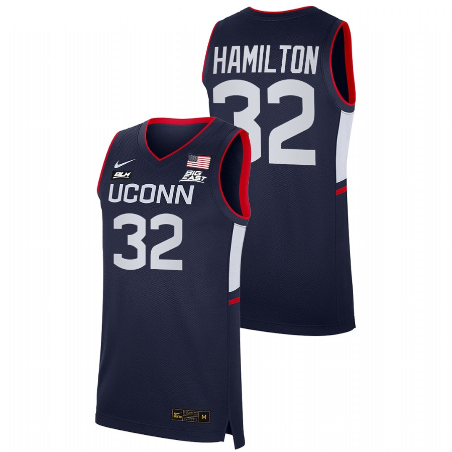 men uconn huskies richard hamilton 2021 22 alumni college basketball navy jersey