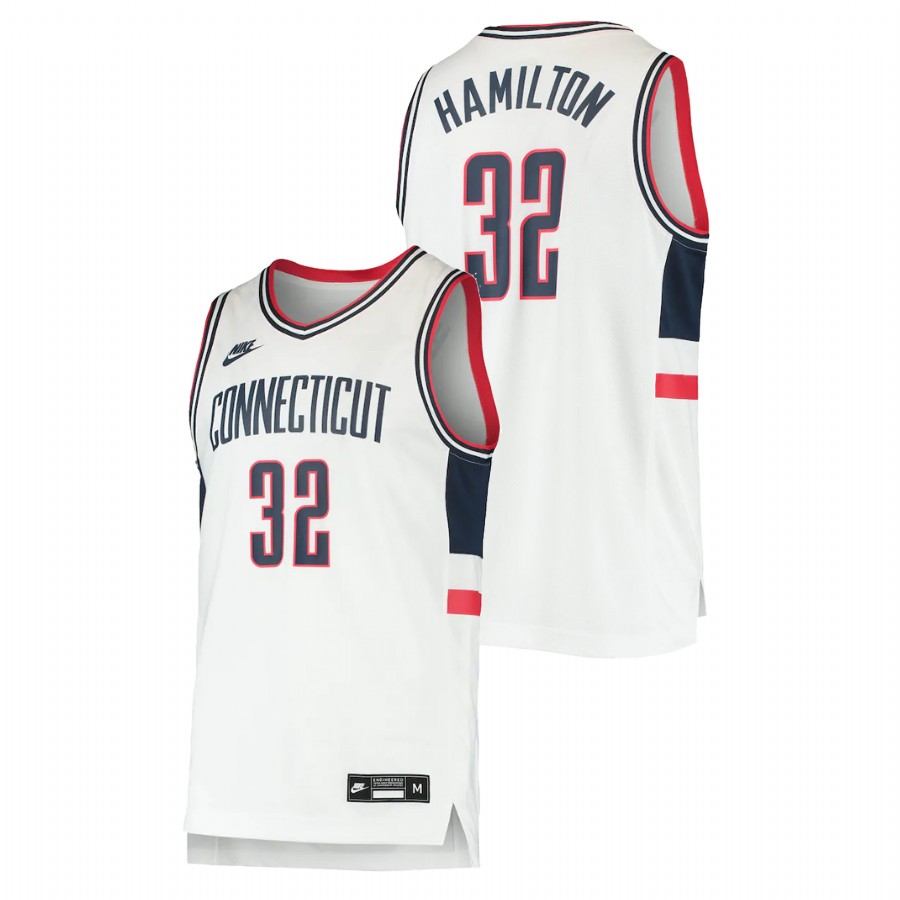 men uconn huskies richard hamilton basketball replica white jersey