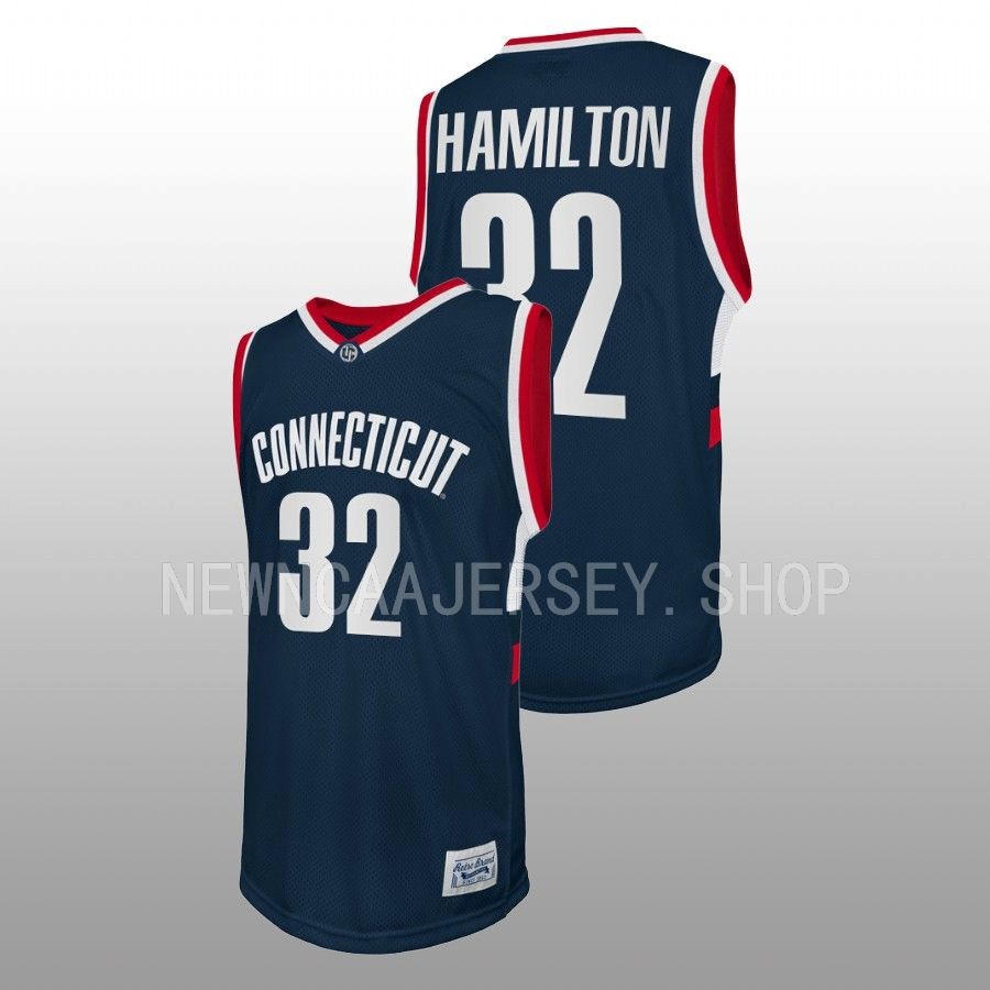 men uconn huskies richard hamilton navy retro basketball alumni jersey