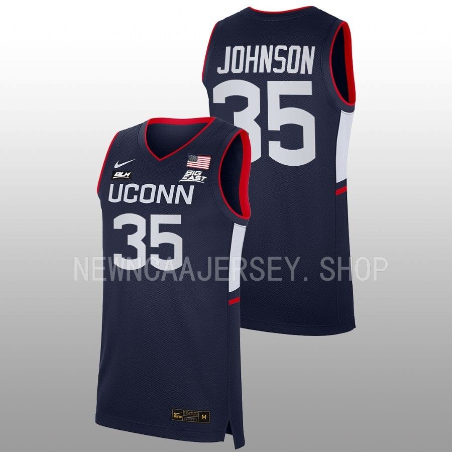 men uconn huskies samson johnson 2022 23 replica away basketball navy jersey
