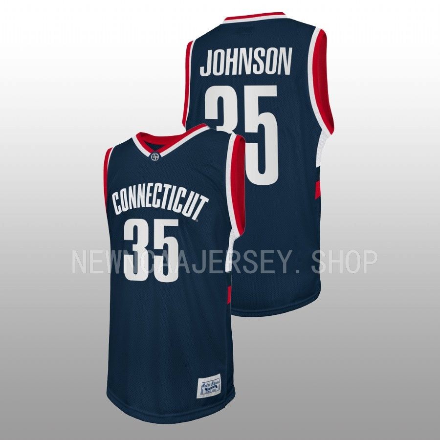 men uconn huskies samson johnson navy retro basketball jersey