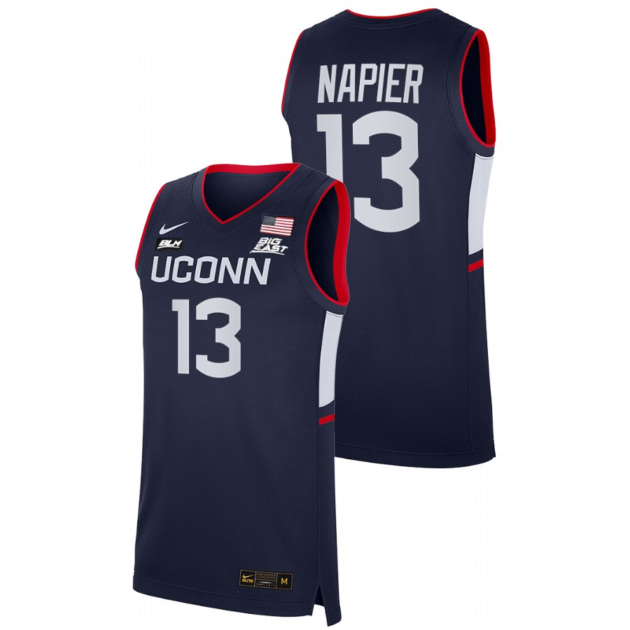men uconn huskies shabazz napier 2021 22 alumni college basketball navy jersey