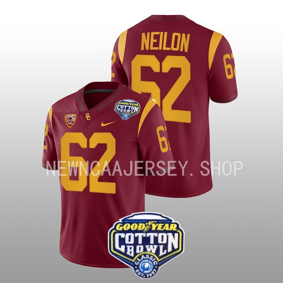 men usc trojans brett neilon cardinal 2023 cotton bowl college football jersey