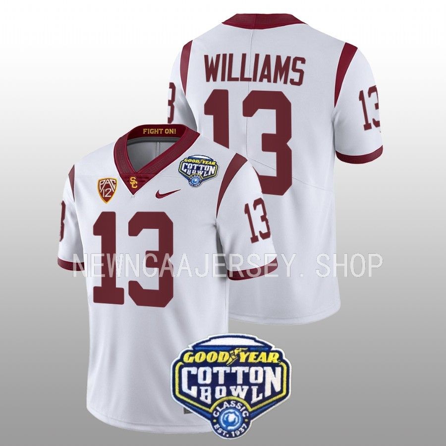 men usc trojans caleb williams college football 2023 cotton bowl white jersey