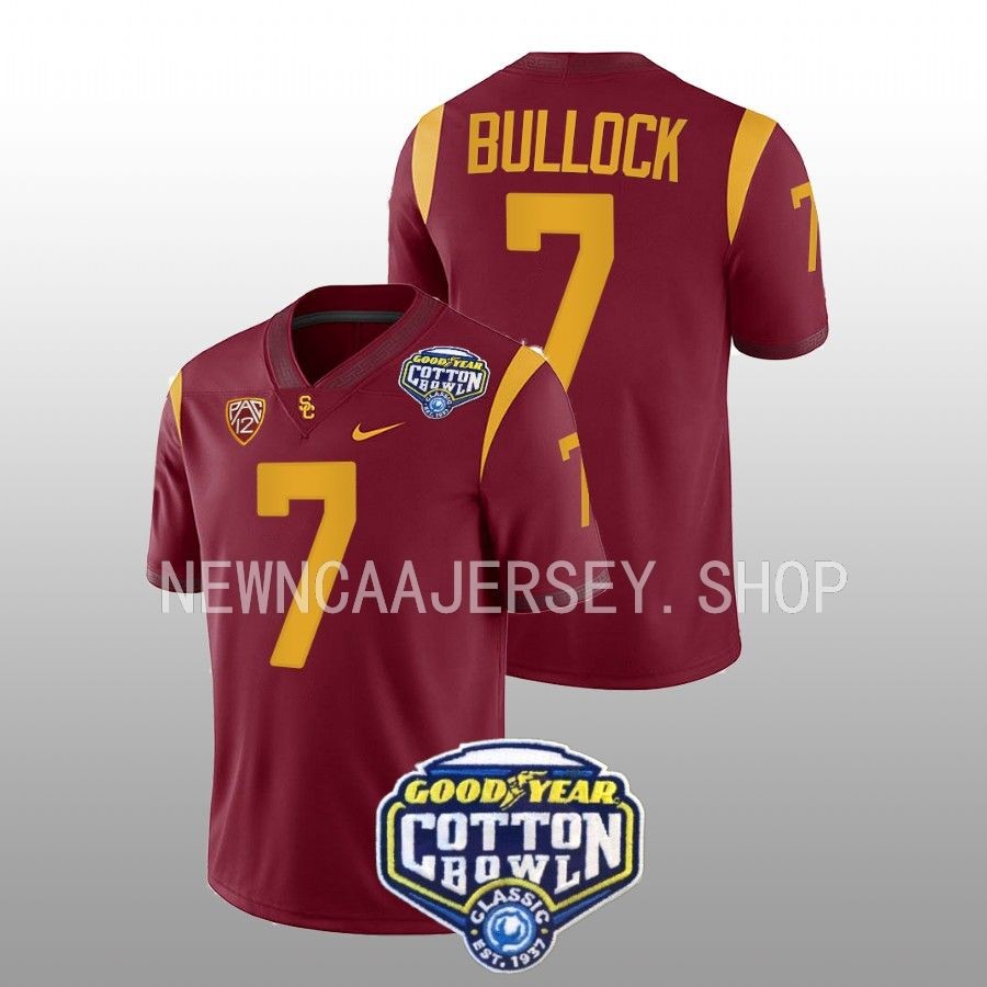 men usc trojans calen bullock cardinal 2023 cotton bowl college football jersey