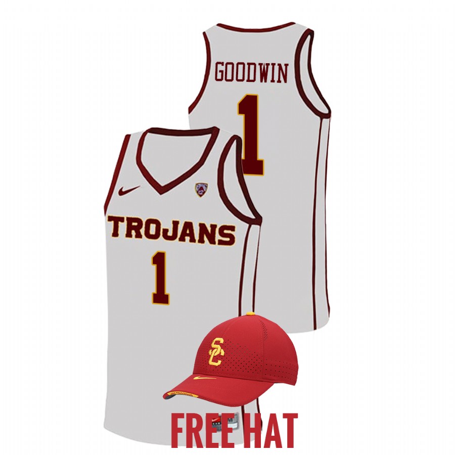 men usc trojans chevez goodwin 2021 22 free hat college basketball white jersey