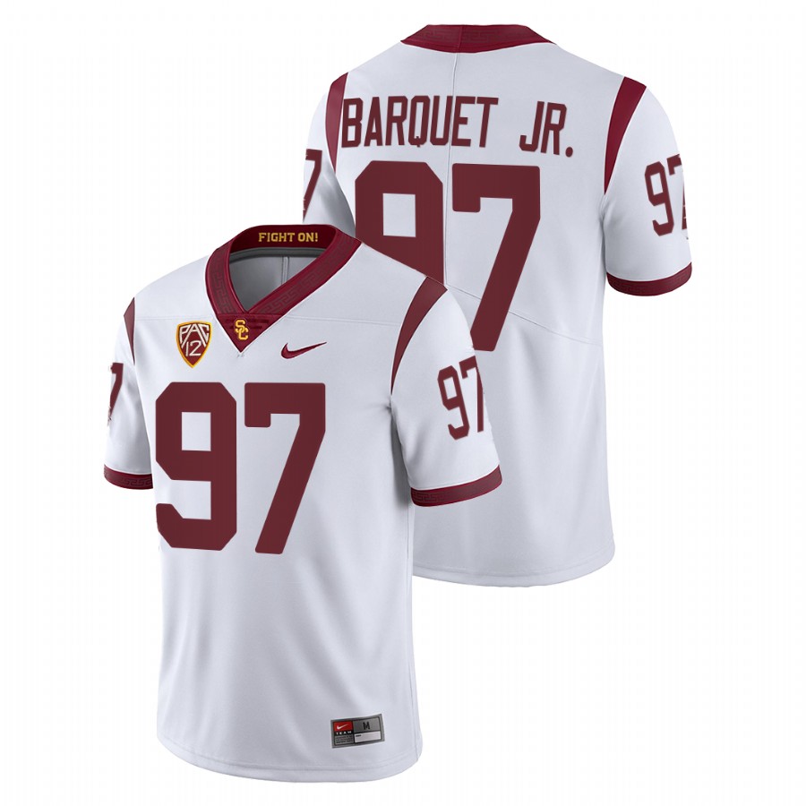 men usc trojans earl barquet jr. 2022 23 college football white jersey