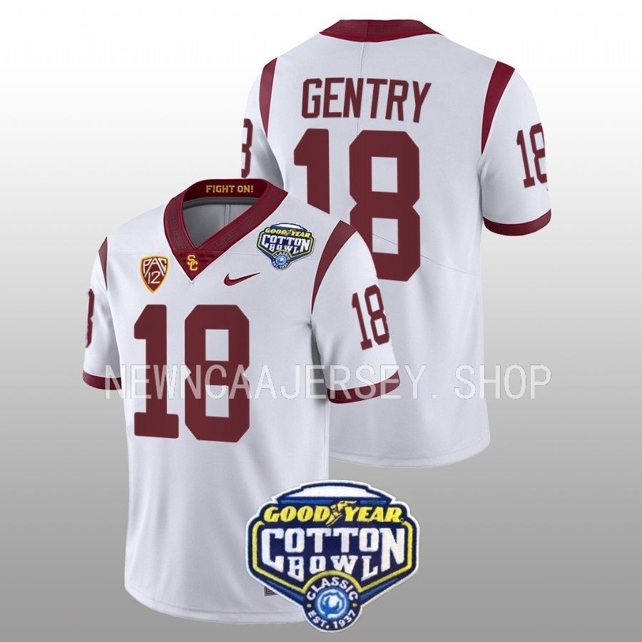 men usc trojans eric gentry college football 2023 cotton bowl white jersey