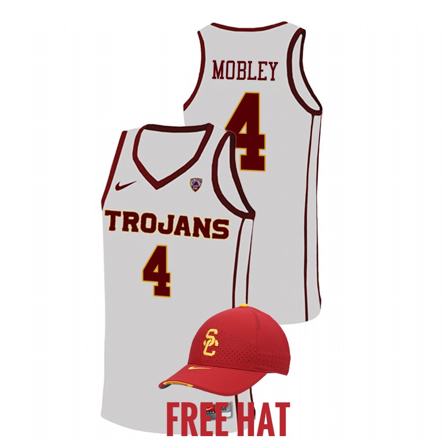 men usc trojans evan mobley free hat college basketball white jersey