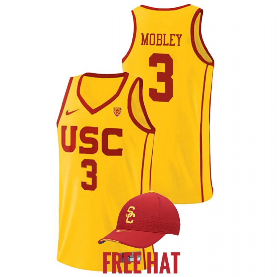men usc trojans isaiah mobley 2021 22 home college basketball yellow jersey