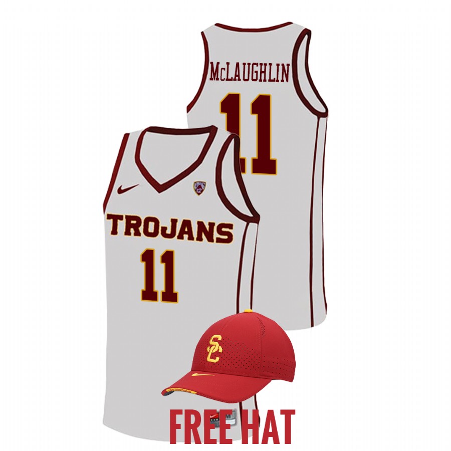 men usc trojans jordan mclaughlin free hat college basketball white jersey