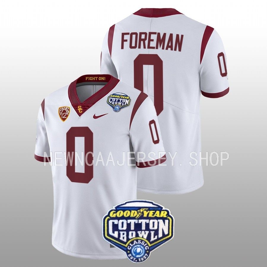 men usc trojans korey foreman college football 2023 cotton bowl white jersey