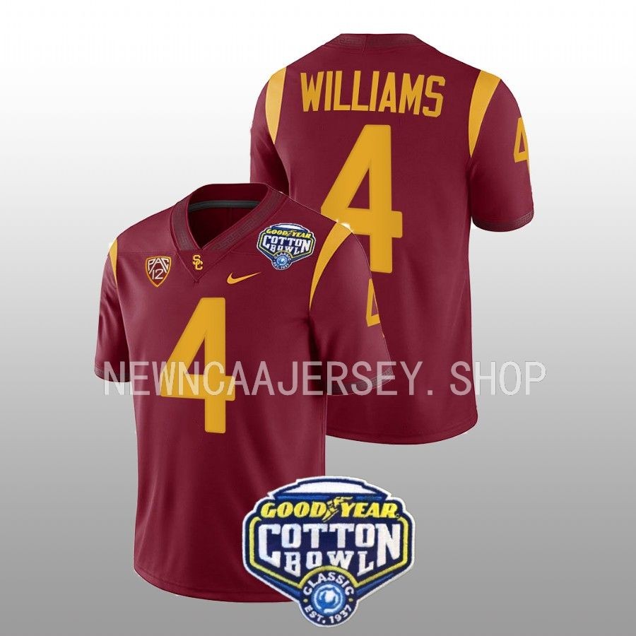 men usc trojans mario williams cardinal 2023 cotton bowl college football jersey