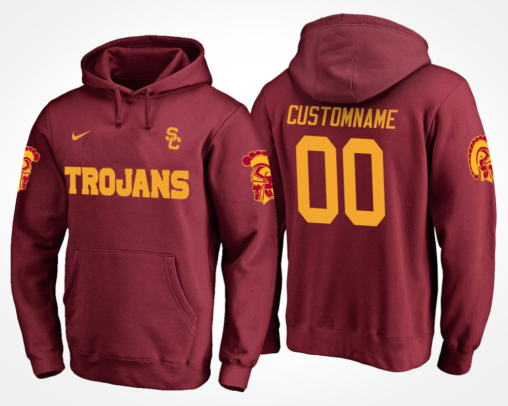 men usc trojans maroon custom name and number hoodie