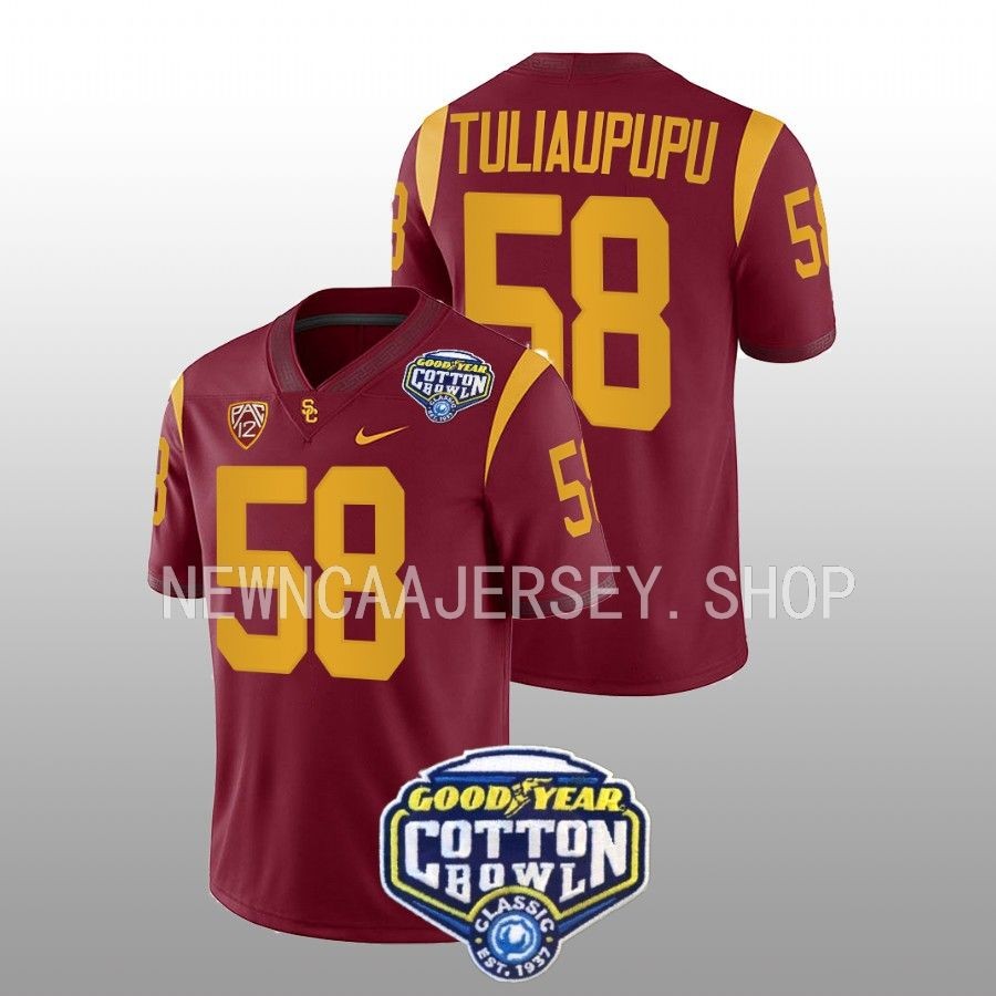 men usc trojans solomon tuliaupupu cardinal 2023 cotton bowl college football jersey