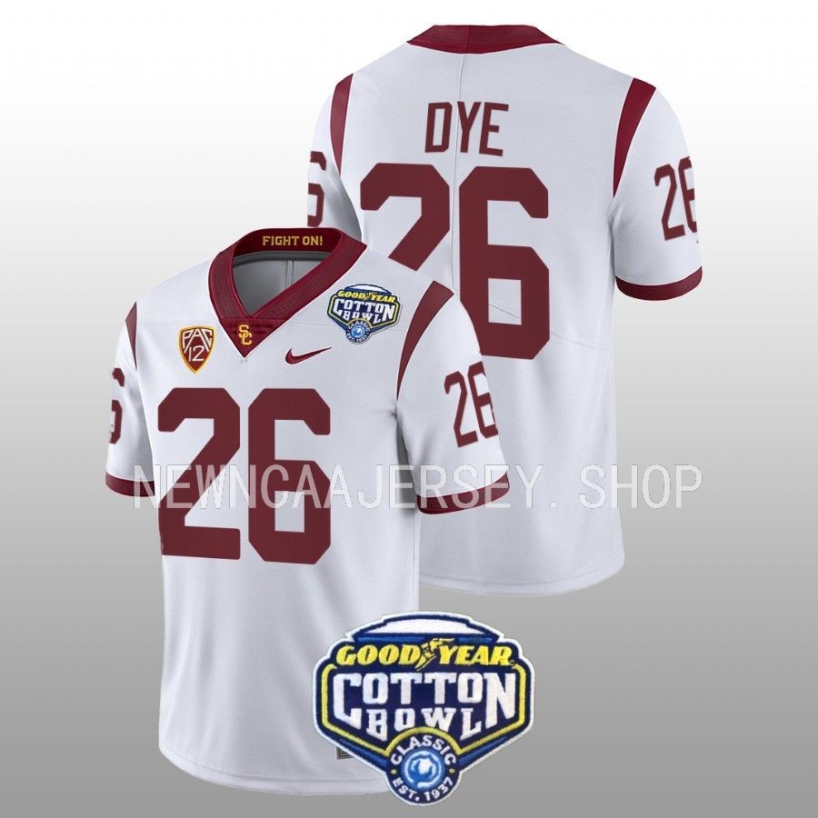 men usc trojans travis dye college football 2023 cotton bowl white jersey