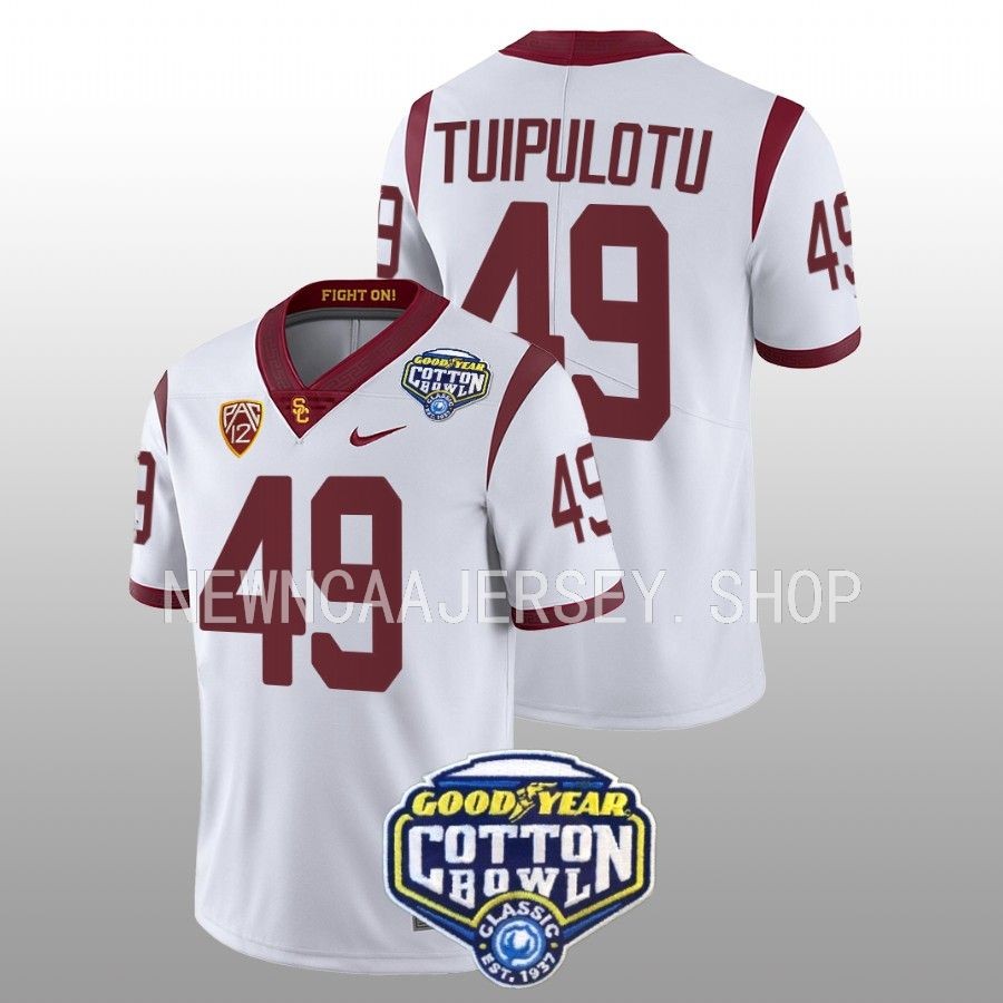 men usc trojans tuli tuipulotu college football 2023 cotton bowl white jersey