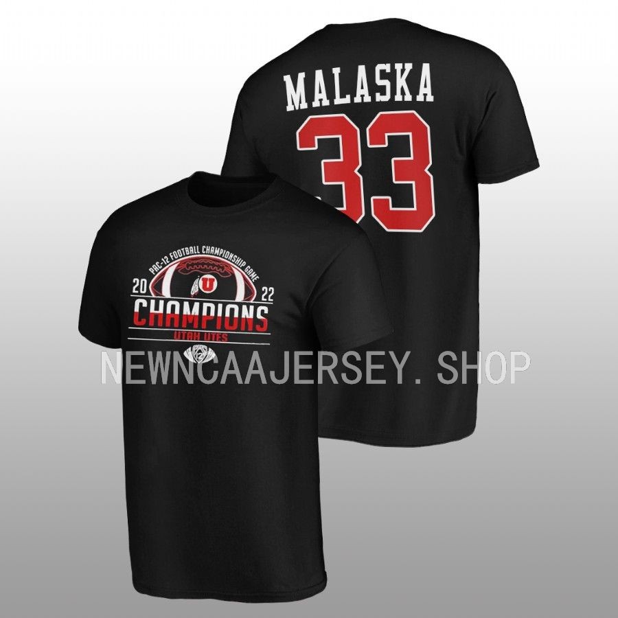 men utah utes 2022 pac 12 football championship jocelyn malaska black t shirt