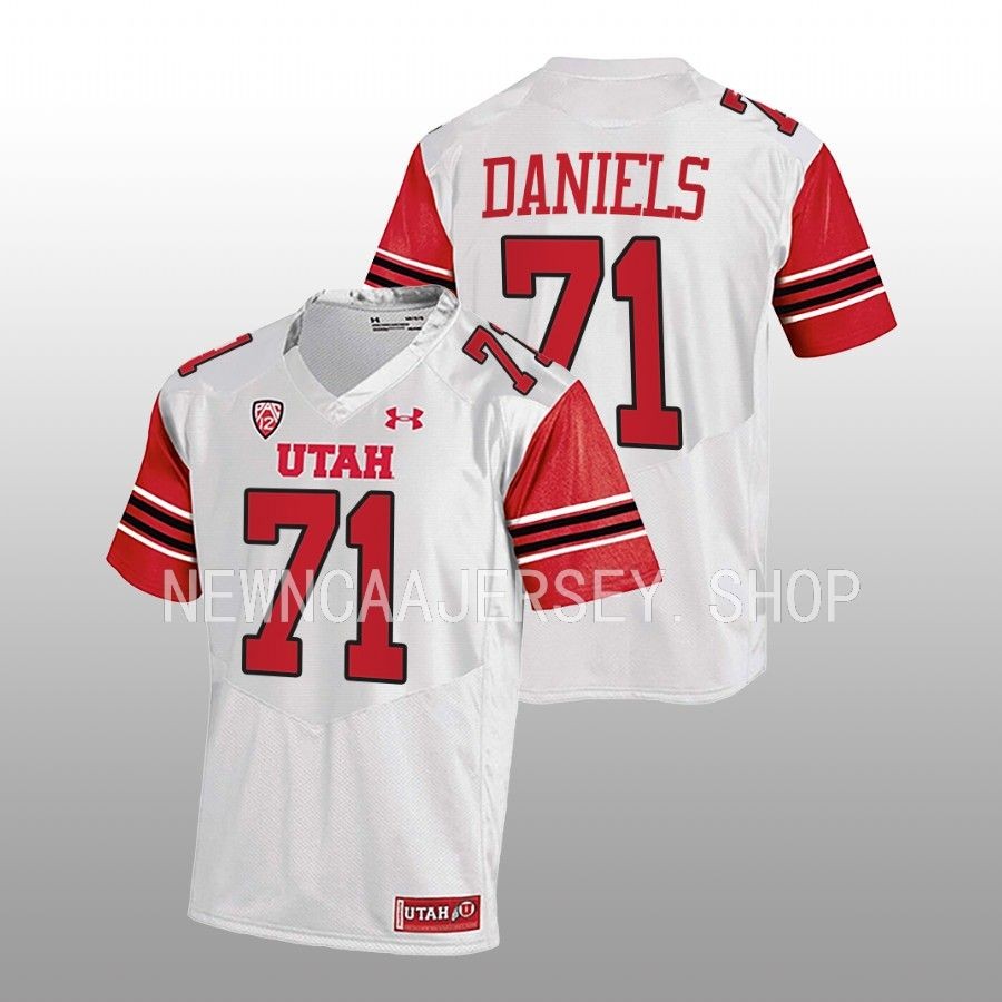 men utah utes braeden daniels 2022 college football white jersey