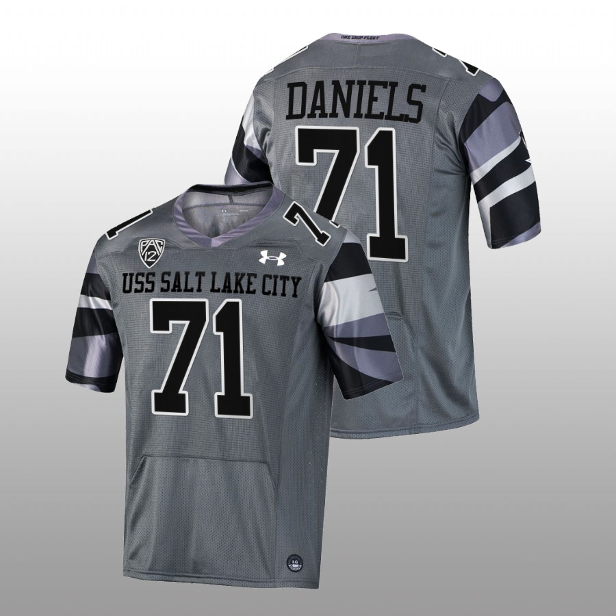men utah utes braeden daniels football uss salt lake city grey jersey
