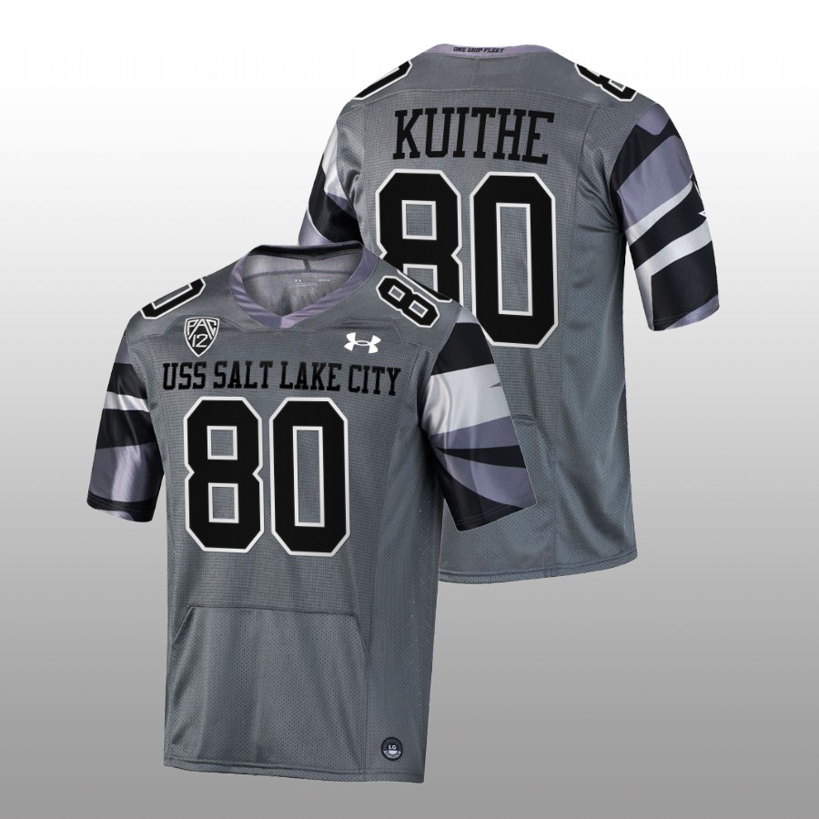 men utah utes brant kuithe football uss salt lake city grey jersey