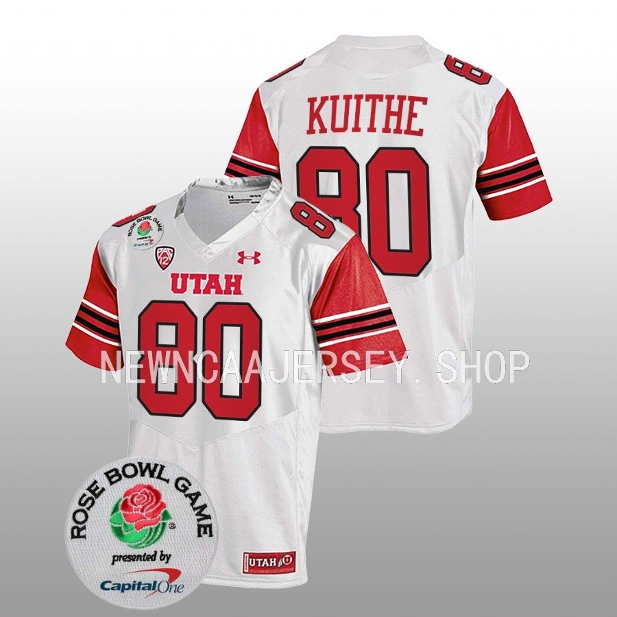 men utah utes brant kuithe white 2023 rose bowl college football jersey