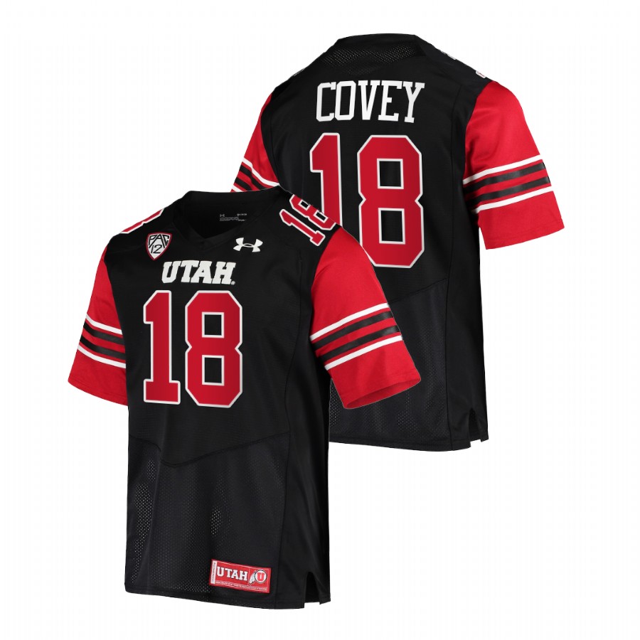 men utah utes britain covey 2021 22 premier college football black jersey