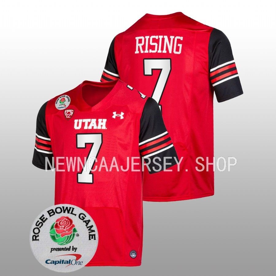 men utah utes cameron rising red 2023 rose bowl college football jersey