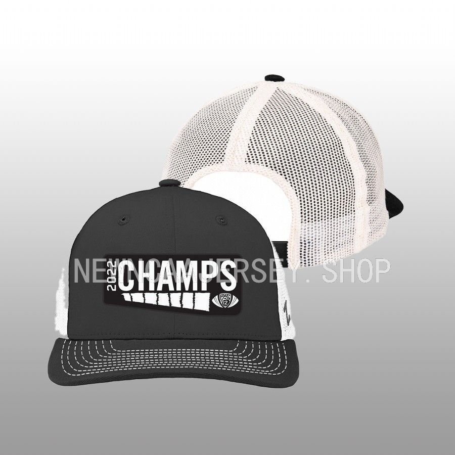 men utah utes charcoal 2022 pac 12 football champions locker room adjustable hat