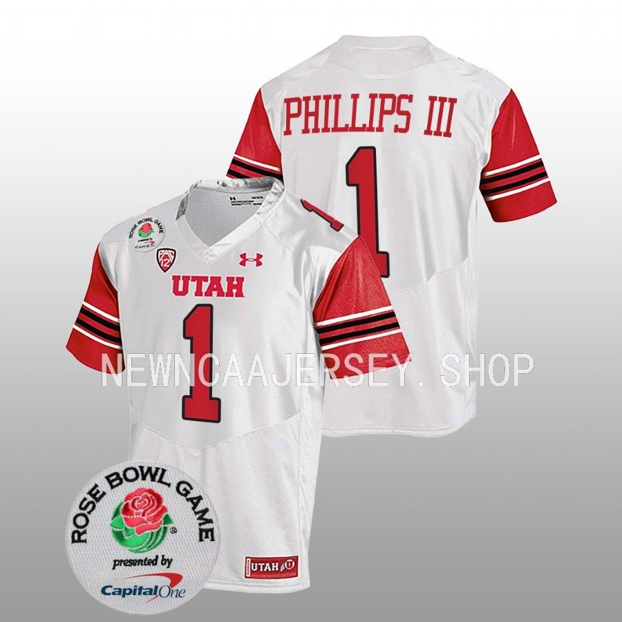 men utah utes clark phillips iii white 2023 rose bowl college football jersey