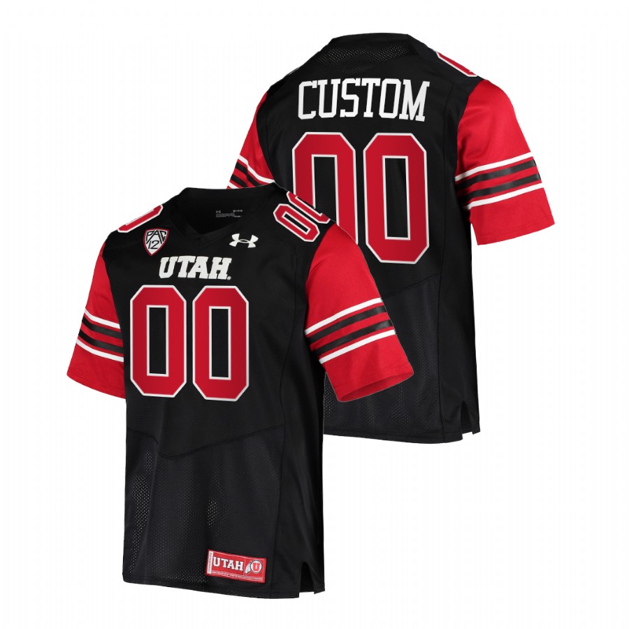 men utah utes custom 2021 22 premier college football black jersey