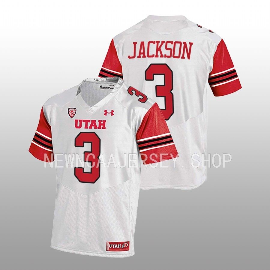 men utah utes ja'quinden jackson 2022 college football white jersey