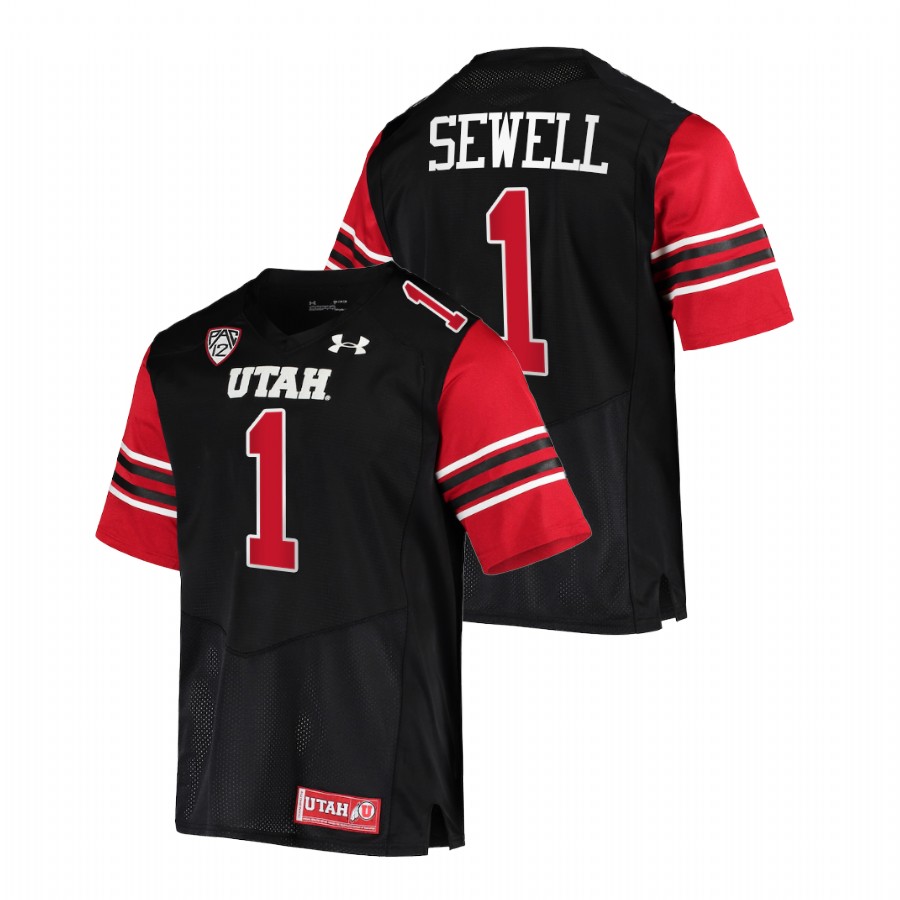 men utah utes nephi sewell 2021 22 premier college football black jersey