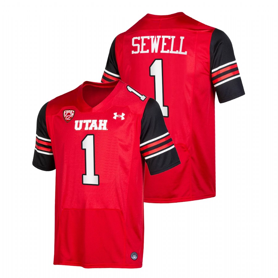 men utah utes nephi sewell 2021 22 replica college football red jersey