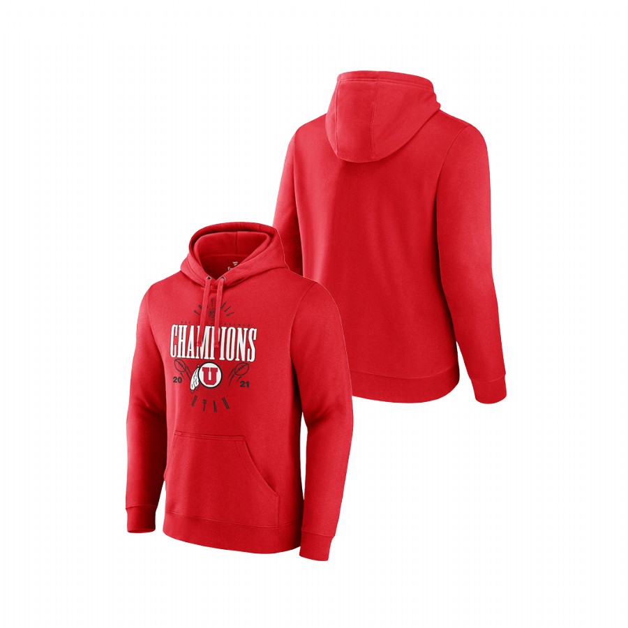 men utah utes red 2021 pac 12 football conference champions pullover hoodie