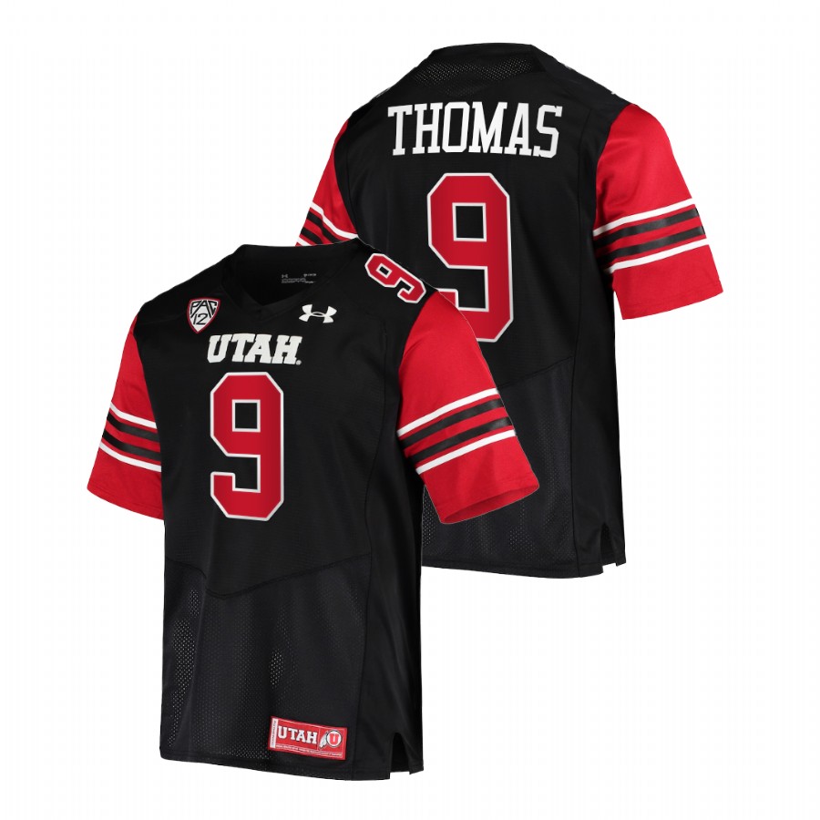 men utah utes tavion thomas 2021 22 premier college football black jersey