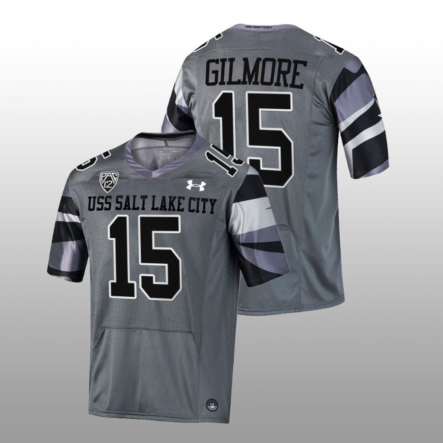 men utah utes tiquan gilmore football uss salt lake city grey jersey