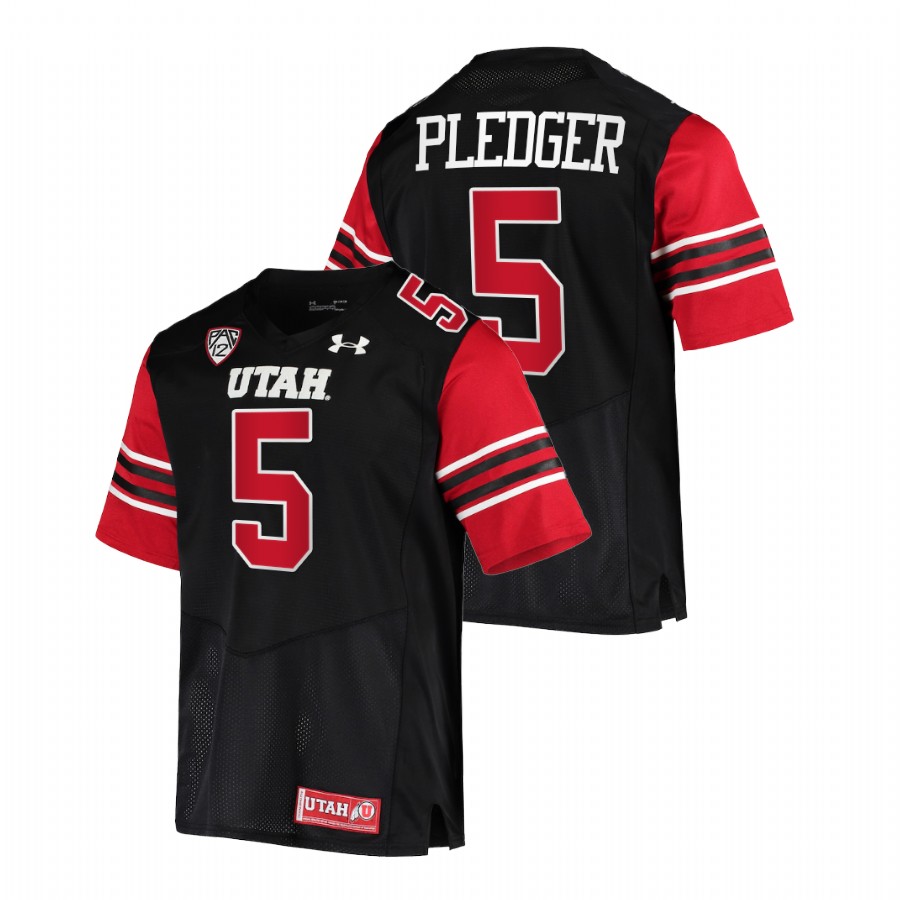 men utah utes tj pledger 2021 22 premier college football black jersey