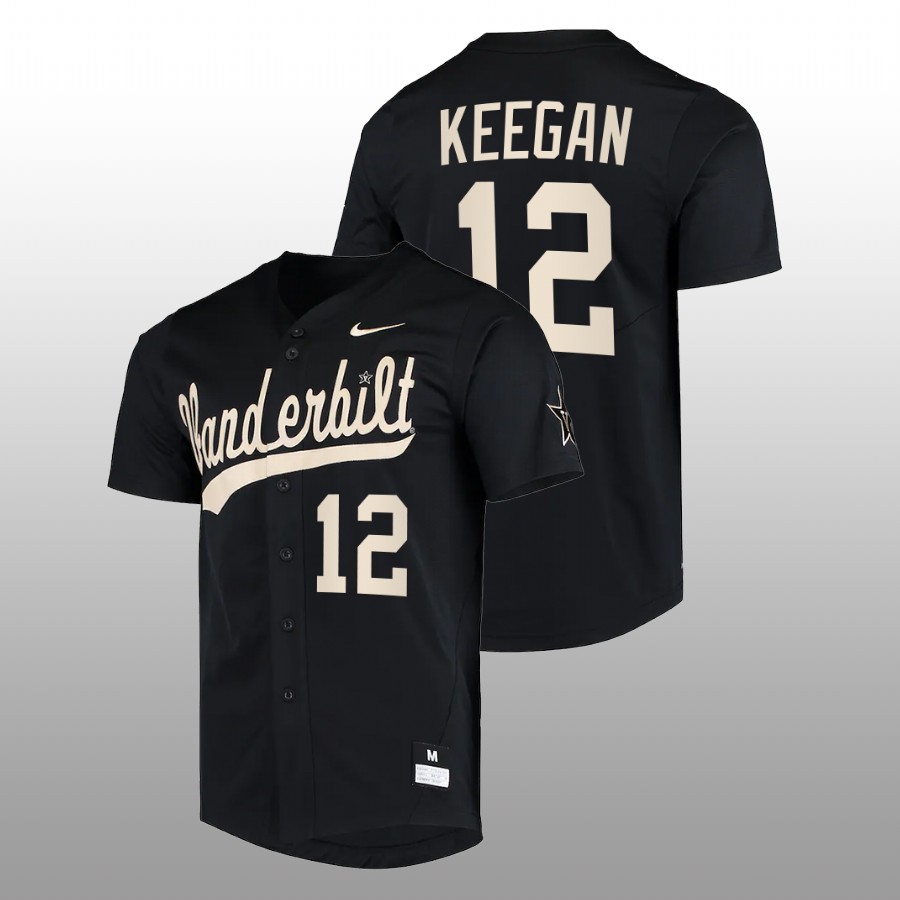 men vanderbilt commodores dominic keegan black college baseball replica jersey